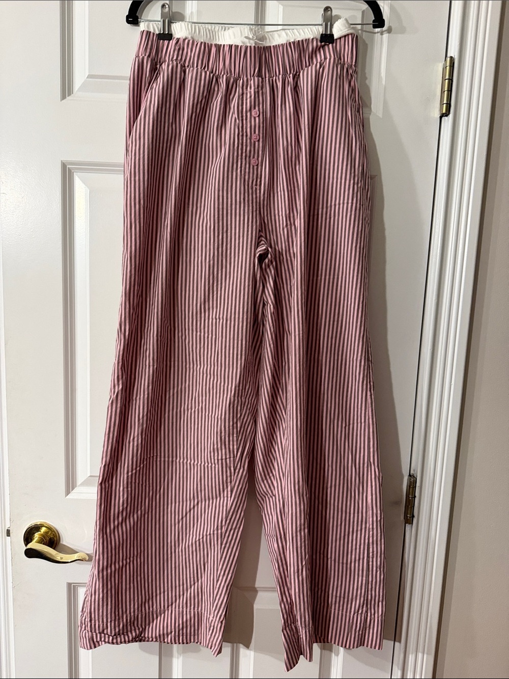 Daily Drills Poplin Resort Pants -  Pink & Dark Grey striped